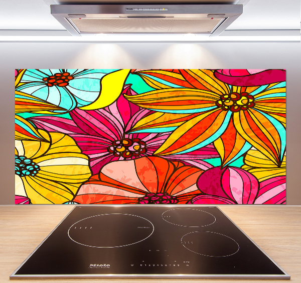 Cooker splashback Floral pattern