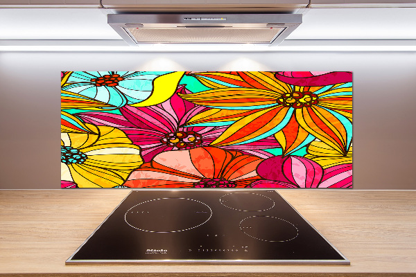 Cooker splashback Floral pattern