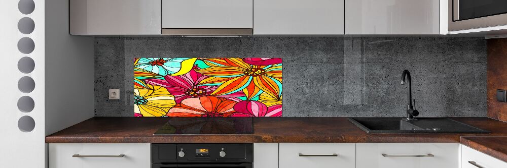 Cooker splashback Floral pattern