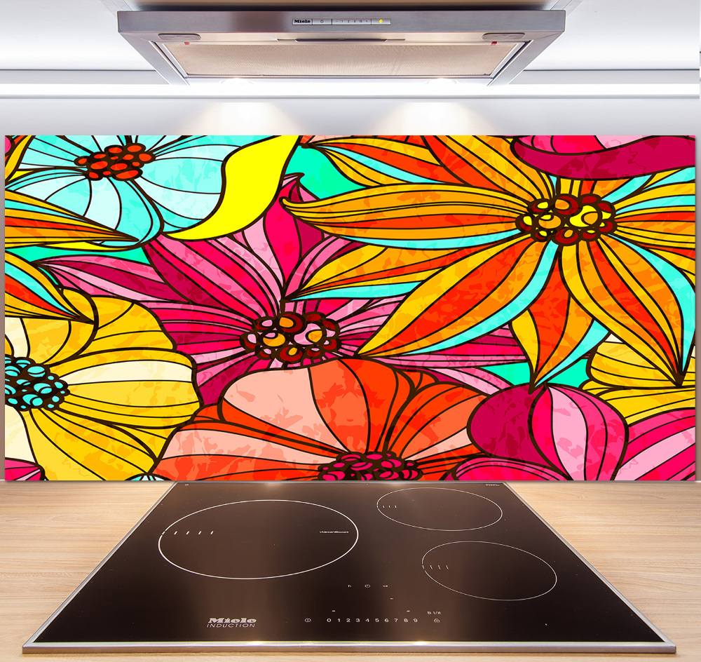 Cooker splashback Floral pattern