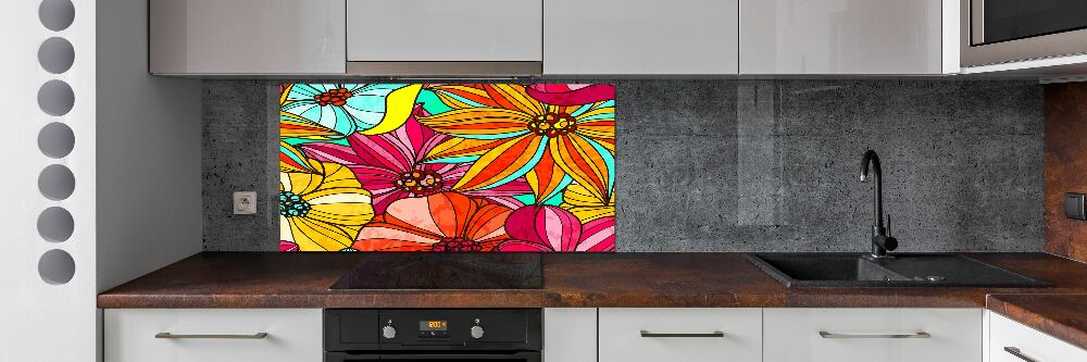 Cooker splashback Floral pattern