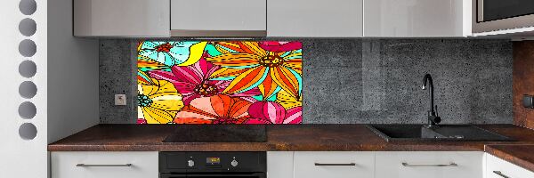 Cooker splashback Floral pattern