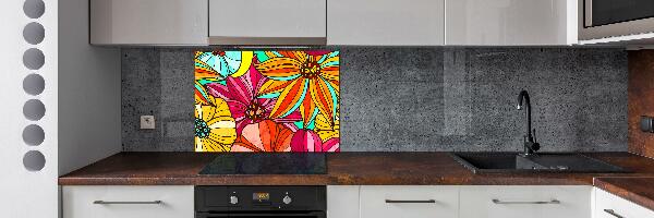 Cooker splashback Floral pattern