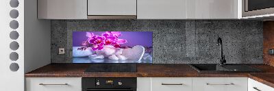 Cooker splashback Orchid and heart