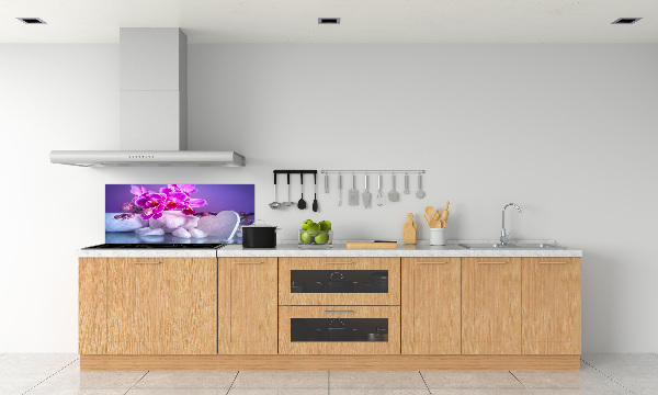 Cooker splashback Orchid and heart