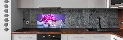 Cooker splashback Orchid and heart