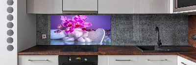 Cooker splashback Orchid and heart