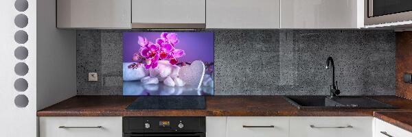 Cooker splashback Orchid and heart