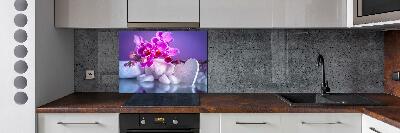 Cooker splashback Orchid and heart