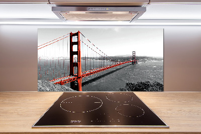 Kitchen wall panels San Francisco bridge