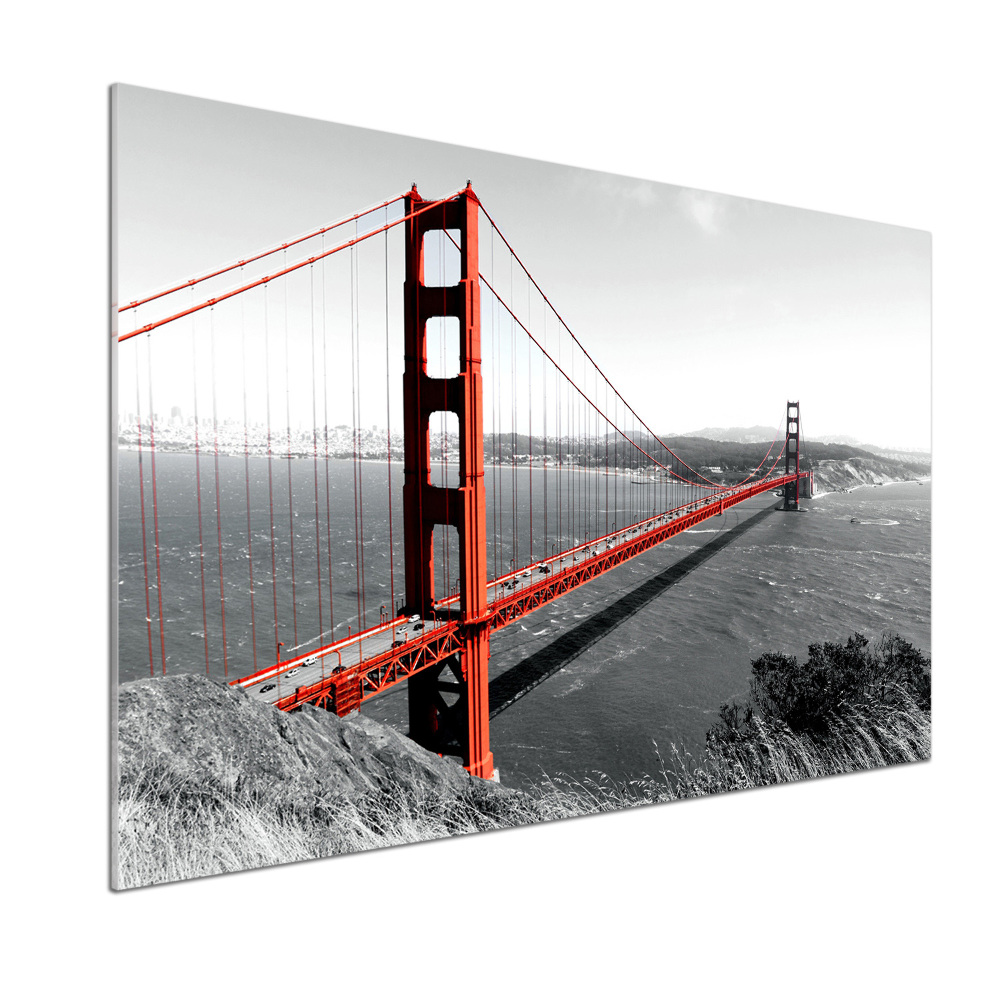 Kitchen wall panels San Francisco bridge