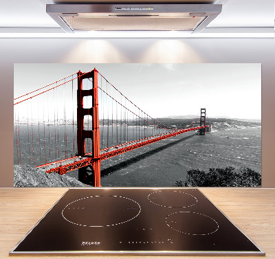 Kitchen wall panels San Francisco bridge