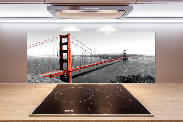 Kitchen wall panels San Francisco bridge