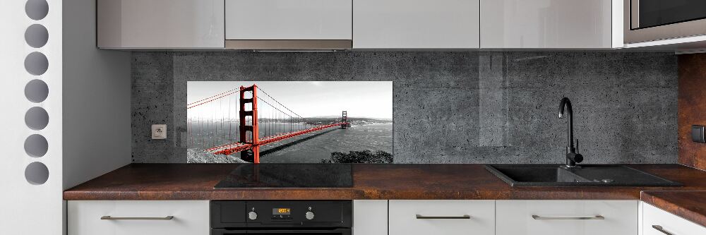 Kitchen wall panels San Francisco bridge