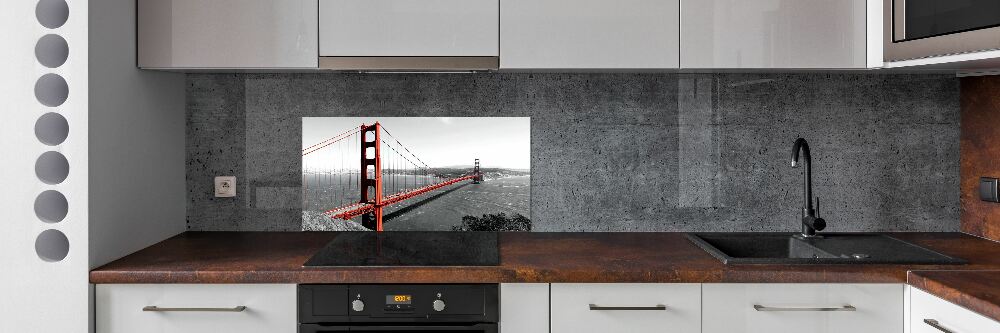 Kitchen wall panels San Francisco bridge