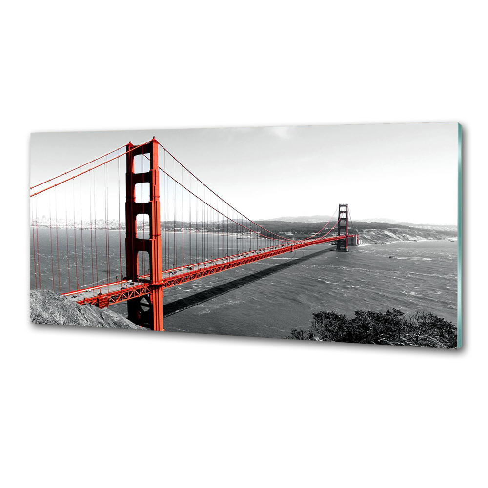 Kitchen wall panels San Francisco bridge