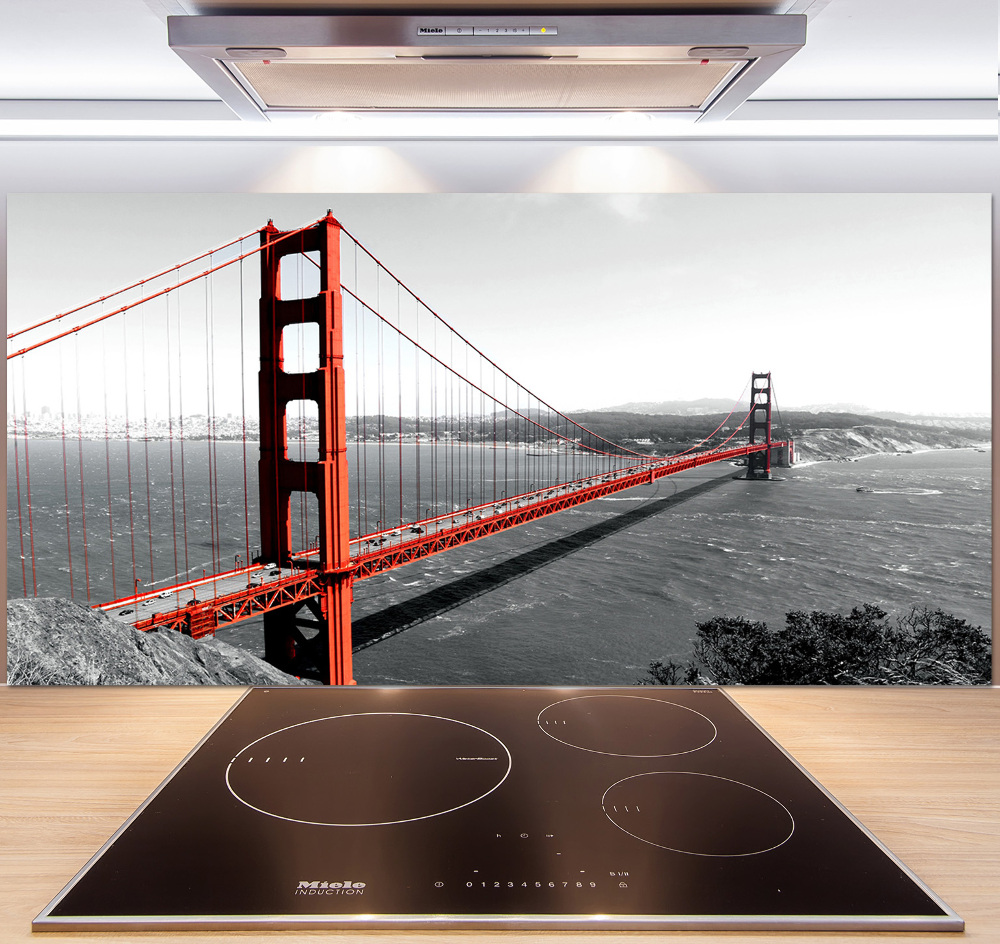 Kitchen wall panels San Francisco bridge