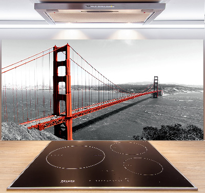 Kitchen wall panels San Francisco bridge