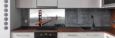 Kitchen wall panels San Francisco bridge