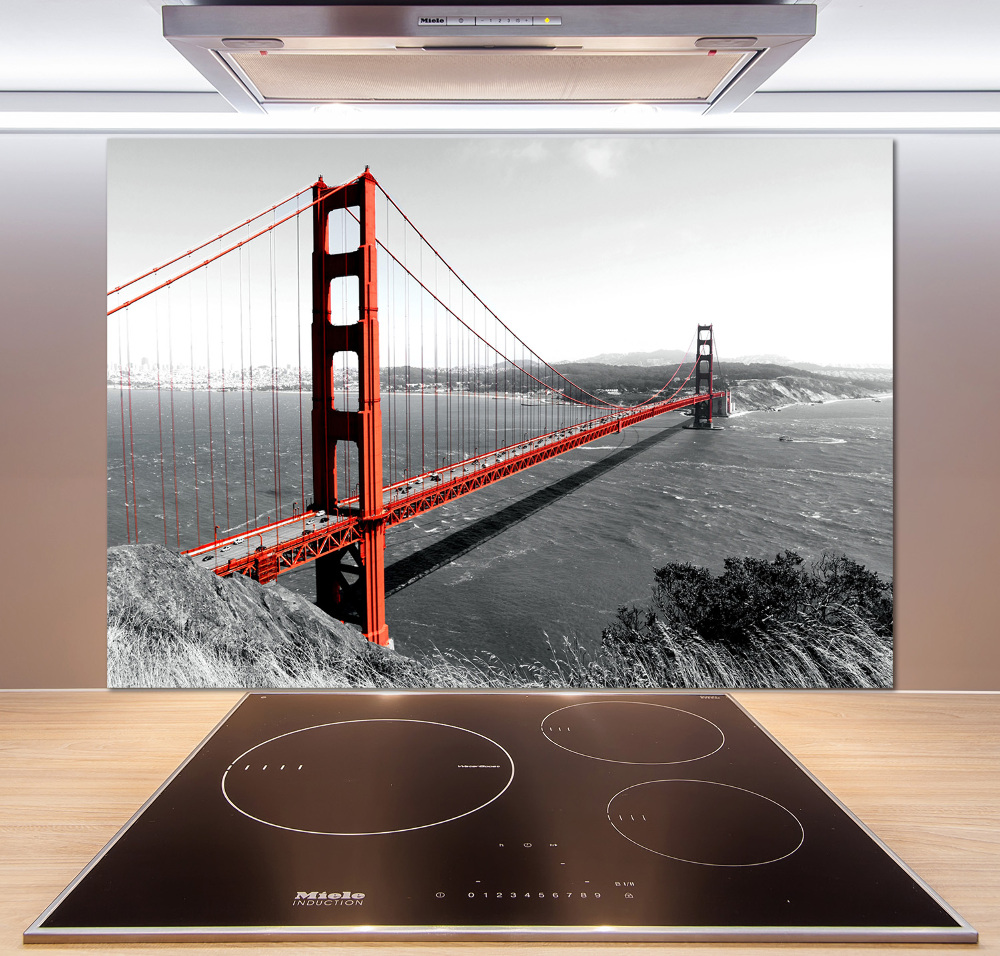 Kitchen wall panels San Francisco bridge