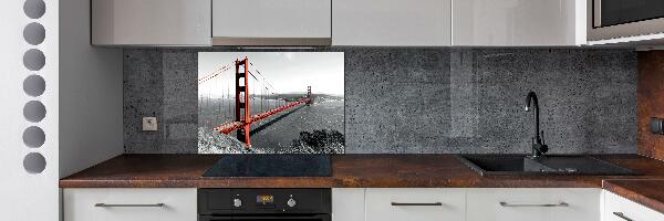 Kitchen wall panels San Francisco bridge