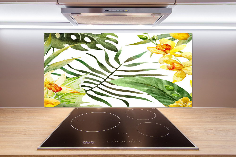 Cooker splashback Tropical flowers