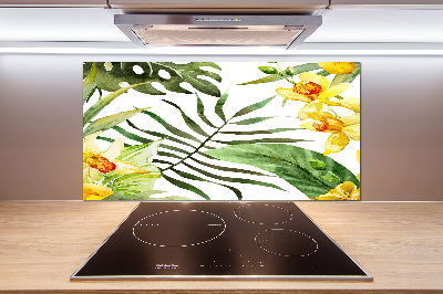 Cooker splashback Tropical flowers