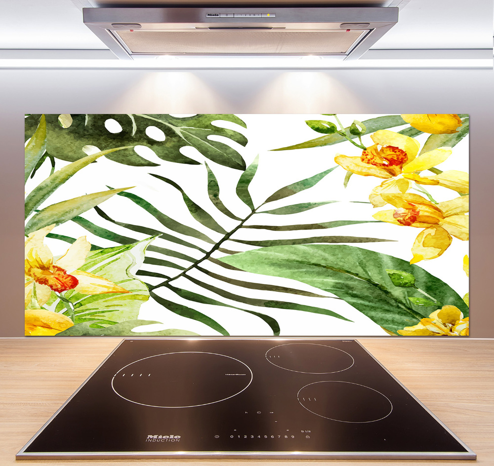 Cooker splashback Tropical flowers