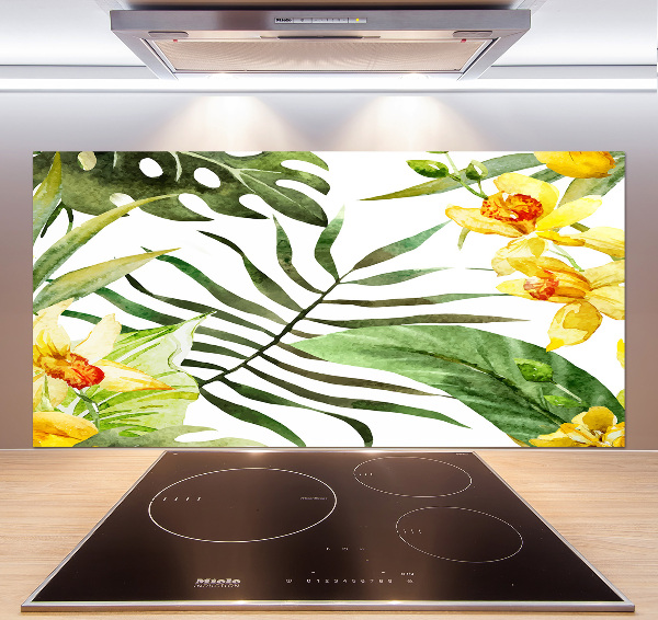 Cooker splashback Tropical flowers