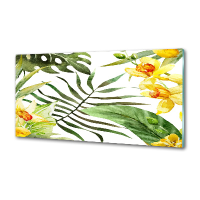 Cooker splashback Tropical flowers