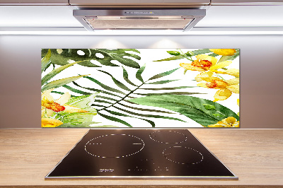 Cooker splashback Tropical flowers