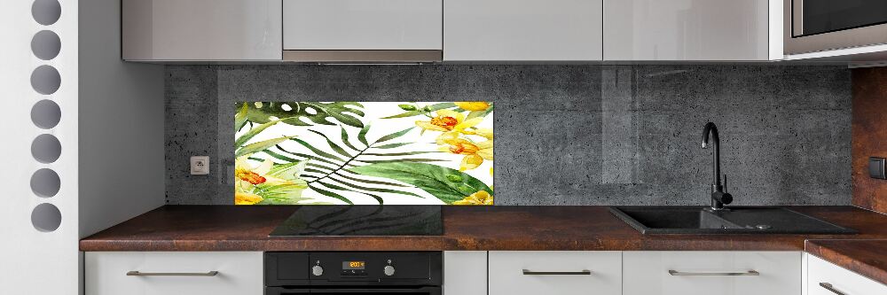 Cooker splashback Tropical flowers