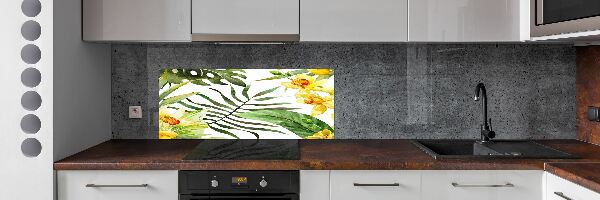 Cooker splashback Tropical flowers