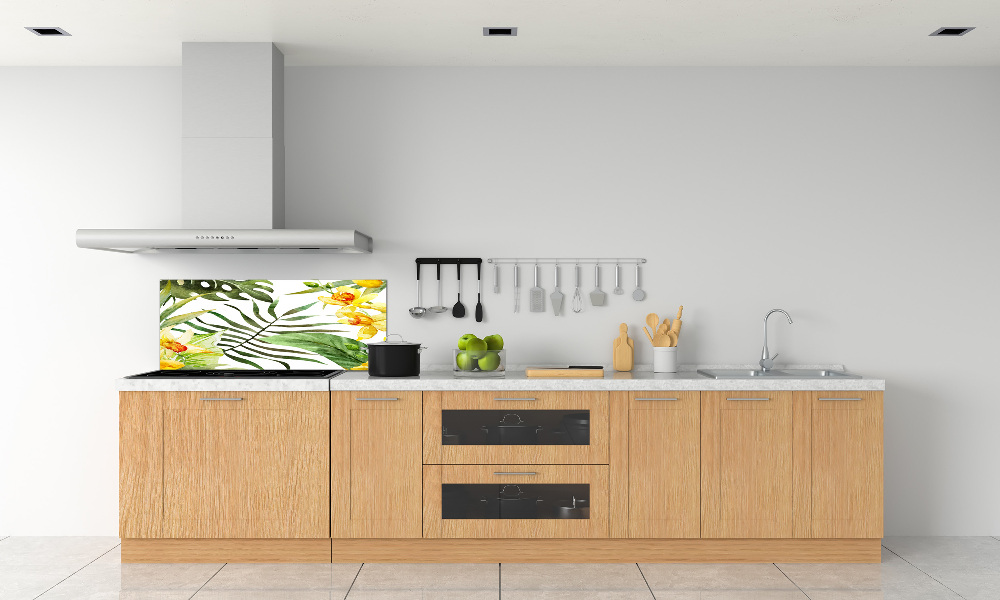 Cooker splashback Tropical flowers