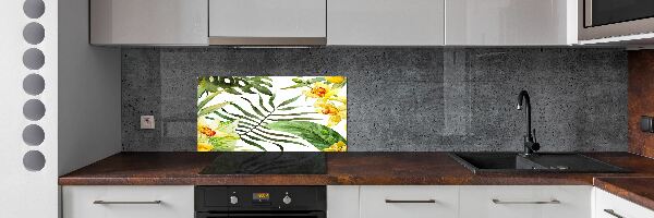 Cooker splashback Tropical flowers