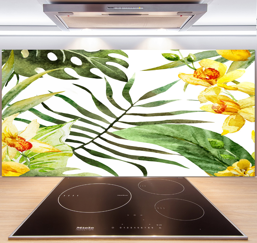 Cooker splashback Tropical flowers