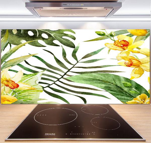 Cooker splashback Tropical flowers