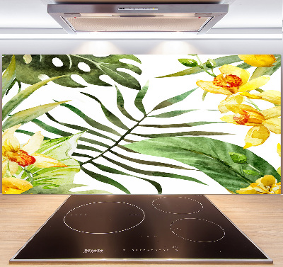 Cooker splashback Tropical flowers