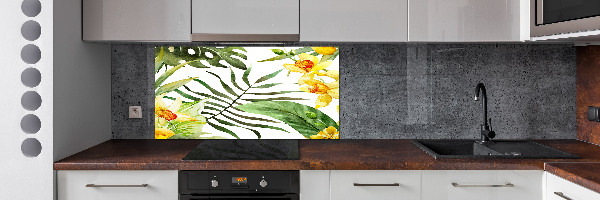 Cooker splashback Tropical flowers