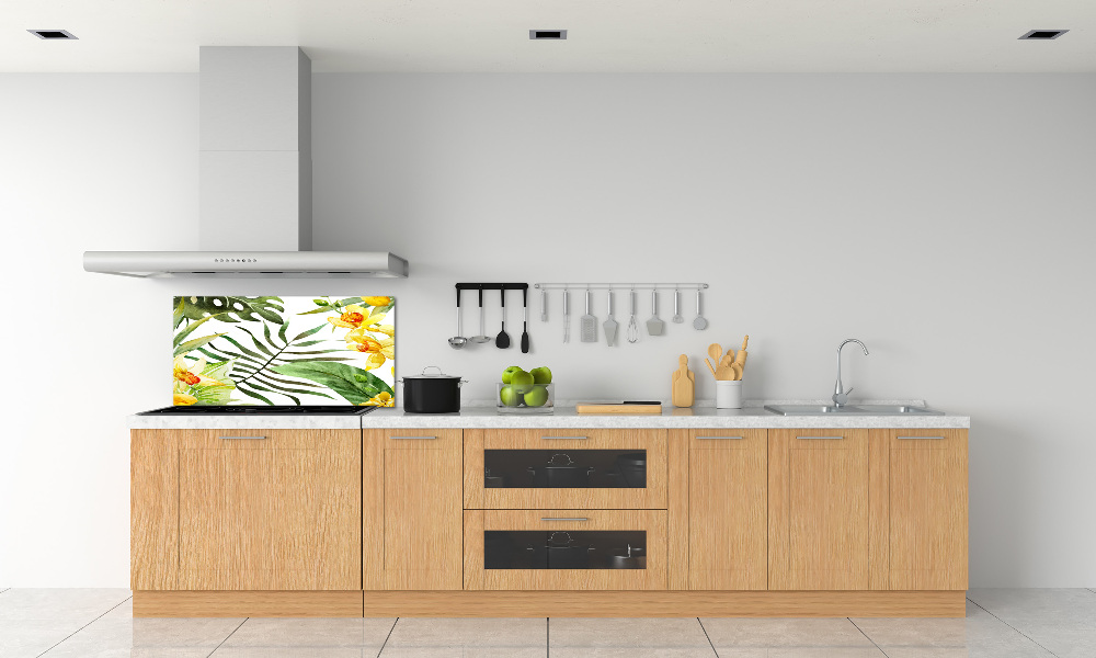 Cooker splashback Tropical flowers