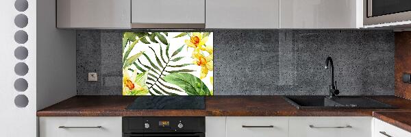 Cooker splashback Tropical flowers