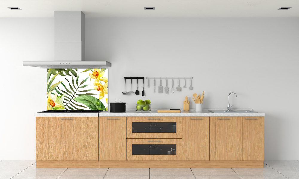 Cooker splashback Tropical flowers