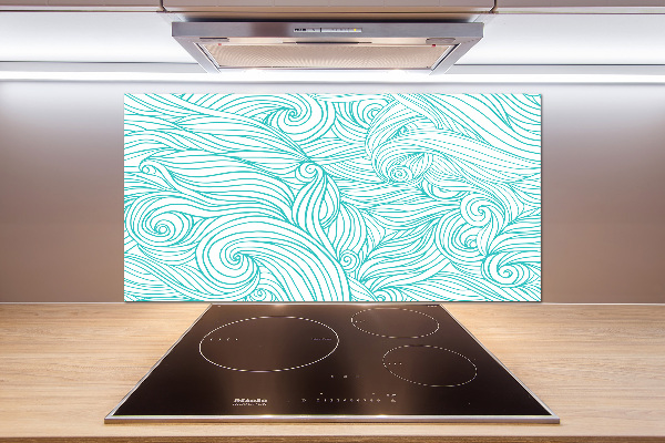 Kitchen splashback Blue waves