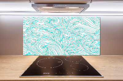 Kitchen splashback Blue waves