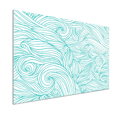 Kitchen splashback Blue waves