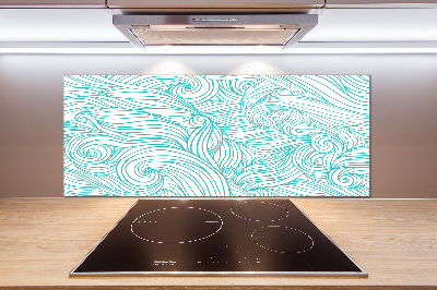 Kitchen splashback Blue waves