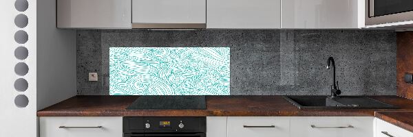 Kitchen splashback Blue waves