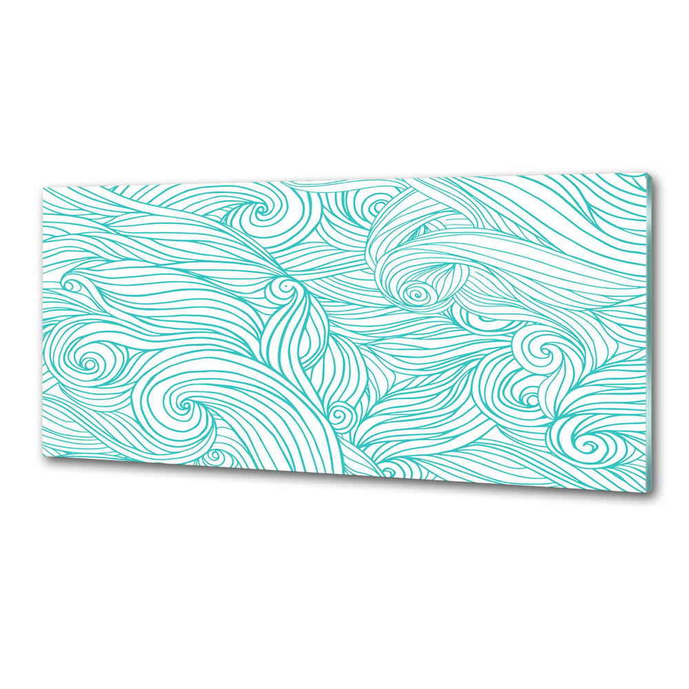 Kitchen splashback Blue waves