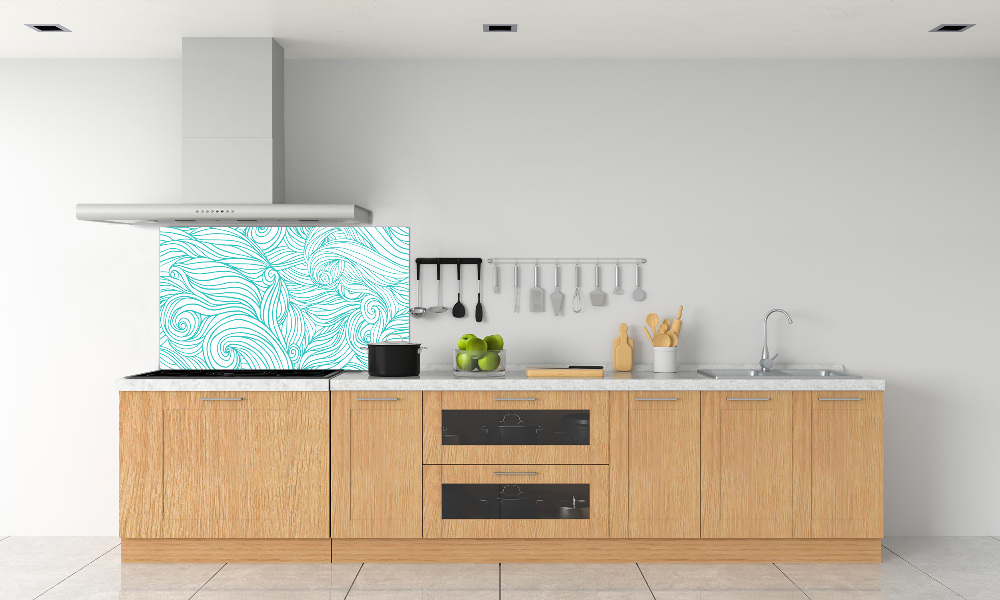 Kitchen splashback Blue waves