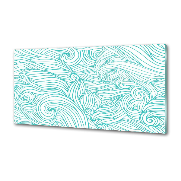 Kitchen splashback Blue waves